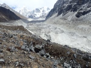 Glaciers crossing our path from all directions